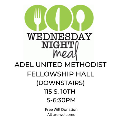 Adel UMC Weekly Wednesday Meal